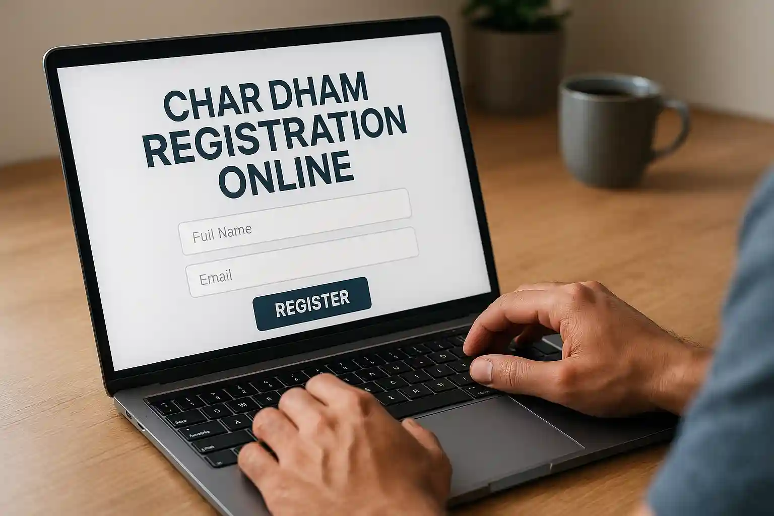 a person doing chardham registration online