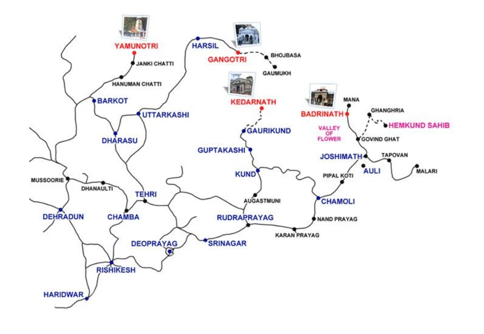 Char Dham Map