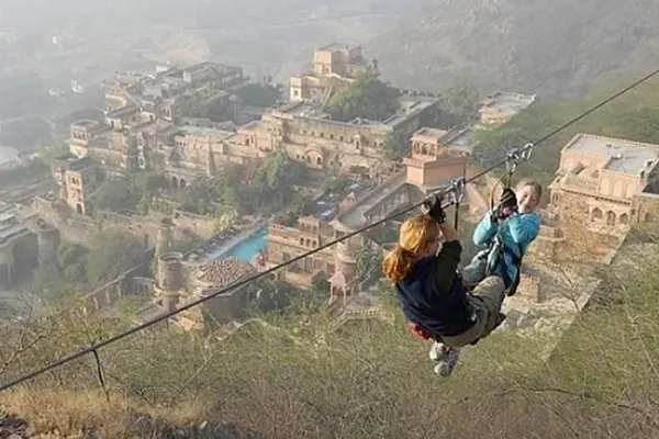 Ziplining is the Adventures things to do in Rajasthan 