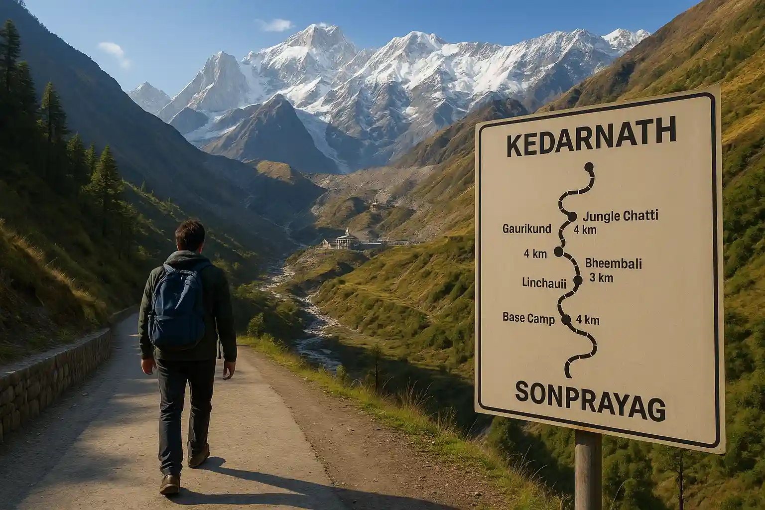 sonprayag to kedarnath distance and route