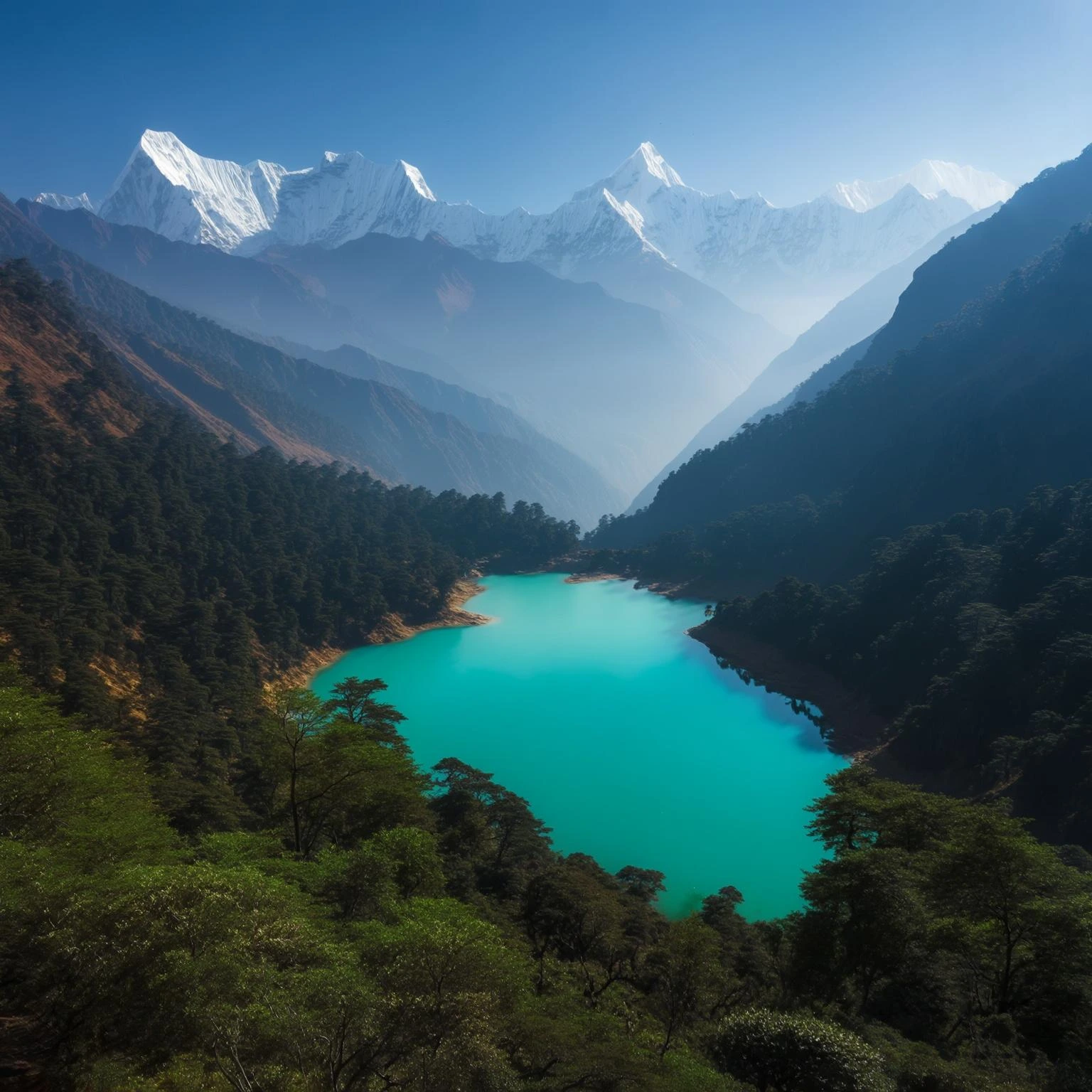 Satopanth Trek trail surrounded by snow-covered mountains